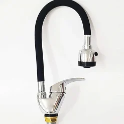 MISCELATORE LAVELLO COLORE NERO CROMATO LAVANDINO DOCCETTA FLESSIBILE GIREVOLE