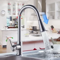 MISCELATORE LAVELLO CUCINA DOCCIA ESTRAIBILE PROFESSIONALE CROMATO RUBINETTO