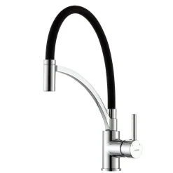 MISCELATORE LAVELLO NERO ESY_52926 DOCCETTA ESTRAIBILE MONOCOMANDO RUBINETTERIA