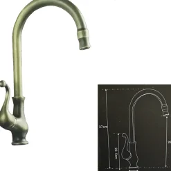 MISCELATORE LAVELLO OTTONE ESY_52427 LAVANDINO CUCINA MONOCOMANDO RUBINETTERIA