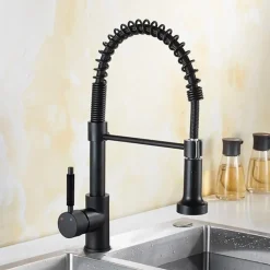 MISCELATORE RUBINETTO CON DOCCETTA LAVELLO CANNA ALTA ISOLA PER CUCINA NERO 87467