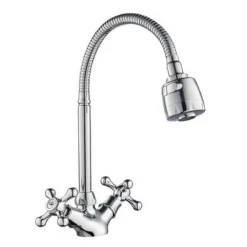 MISCELATORE RUBINETTO FLESSIBILE MANOPOLE CROCE CUCINA LAVELLO OTTONE ROMA 69408