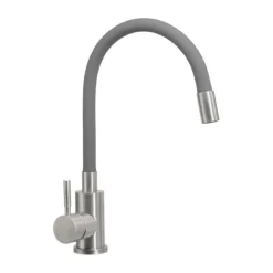 MISCELATORE RUBINETTO LAVELLO CUCINA CANNA FLESSIBILE GRIGIO ACCIAIO SATINATO 52689