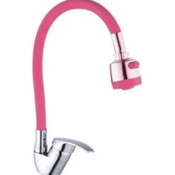 MISCELATORE RUBINETTO LAVABO A DOCCIA DOCCETTA PER CASA CUCINA FLESSIBILE ROSA