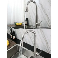 MISCELATORE RUBINETTO MONOCOMANDO LAVELLO CUCINA CON DOCCETTA A CANNA ALTA 52692