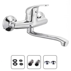 MISCELATORE RUBINETTO MONOCOMANDO LAVELLO CUCINA CANNA ALTA CROMATO MURO 69139