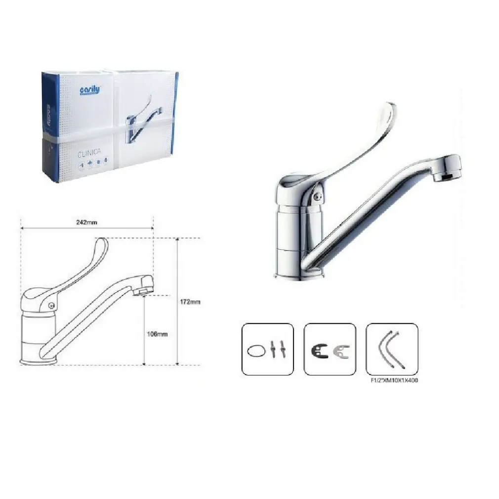 MISCELATORE RUBINETTO PER CUCINA LAVANDINO LAVELLO OTTONE CROMATO CLINICA 69206