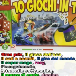 MIX 10 GIOCHI GIOCO DI SOCIETÀ CLASSICI DA TAVOLO GP OCA MONDO SALI SCENDI ROCY