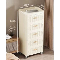 MOBILE CONTENITORE IN PLASTICA CON RUOTE 5 RIPIANI CASSETTI PER CAMERA SOGGIORNO INGRESSO