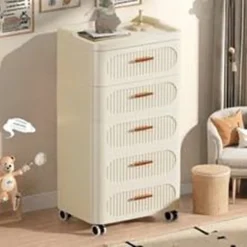 MOBILE CONTENITORE IN PLASTICA CON RUOTE 5 RIPIANI CASSETTI PER CAMERA SOGGIORNO INGRESSO