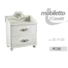 MOBILETTO 2 CASSETTI LEGNO PORTA OGGETTI COMODINO ROSE 30X19X25CM BIANCO 574665