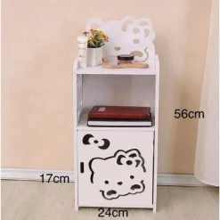 MOBILETTO DESIGN GATTO KITTY LEGNO COMODINO MODERNO PORTAOGGETTI SOGGIORNO CAMERA BAMBINI