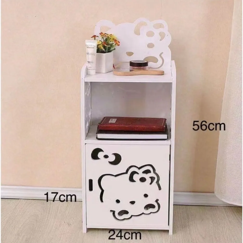 MOBILETTO DESIGN GATTO KITTY LEGNO COMODINO MODERNO PORTAOGGETTI SOGGIORNO CAMERA BAMBINI