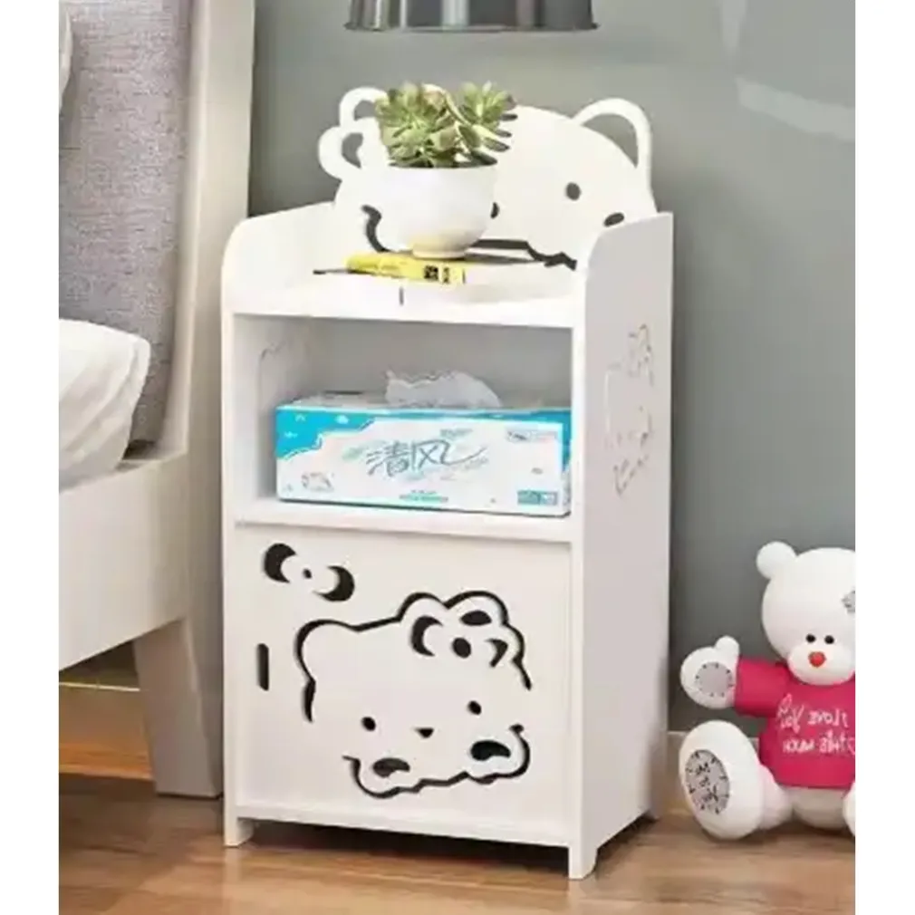 MOBILETTO DESIGN GATTO KITTY LEGNO COMODINO MODERNO PORTAOGGETTI SOGGIORNO CAMERA BAMBINI