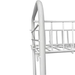 MOBILETTO IN METALLO PORTA OGGETTI 2 RIPIANI BIANCO SCAFFALE BAGNO 32X36CM 52530