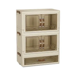 MOBILETTO ORGANIZER PIEGHEVOLE A 2 RIPIANI CON CASSETTO ARMADIETTO DA SCRIVANIA CAMERA