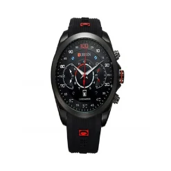 MODA CURREN 8166 DA UOMINI ANALOGICO TONDO IN SILICONE OROLOGIO DI LUSSO