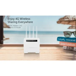 MODEM ROUTER WIRELESS VOLTE 4G LTE HOTSPOT SIM 4 ANTENNE PORTA LAN CPE 300MBPS