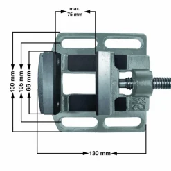 MORSA 75 MM A GANASCE PER TRAPANO A COLONNA MORSA PER TRAPANO COLONNA 75 MM