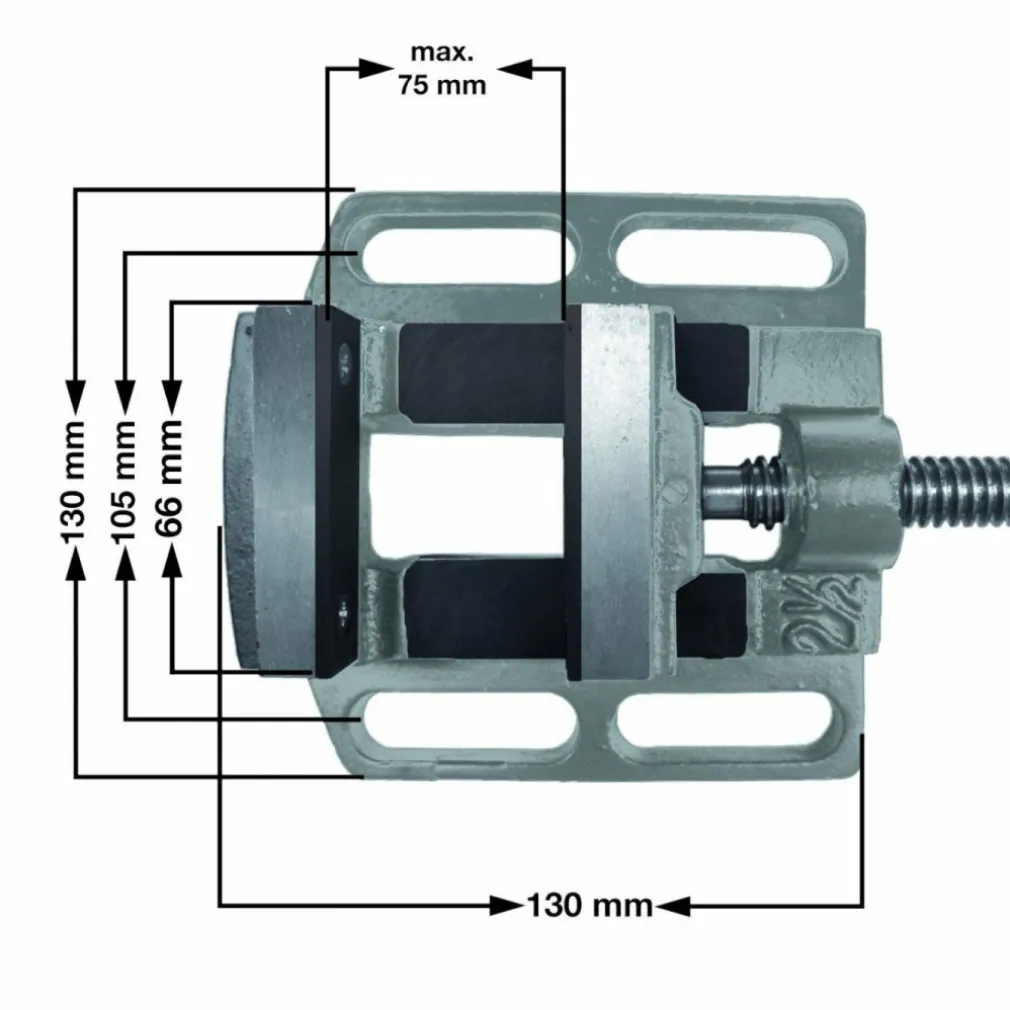 MORSA 75 MM A GANASCE PER TRAPANO A COLONNA MORSA PER TRAPANO COLONNA 75 MM