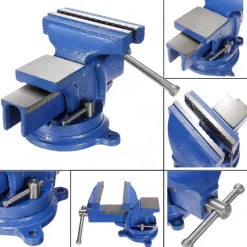 MORSA DA BANCO GIREVOLE 75 mm GANASCE INCUDINE PROFESSIONALE IN GHISA E ACCIAIO