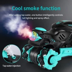 MOTOCICLETTA ACROBATICA TELECOMANDATA CON EFFETTO SONORO SPRUZZI D'ACQUA Q-D3