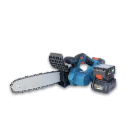 MOTOSEGA A BATTERIA 20V MINI ELETTROSEGA LAMA 10'' 4AH 2 BATTERIE SERBATOIO OLIO