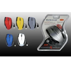 MOUSE CON CAVO USB PER COMPUTER NOTEBOOK PC PORTATILE CON FILO OTTICO MAXTECH M-Z003
