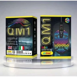 MOUSE DA GIOCO CABLATO USB MACRO DEFINITION 7 TASTI PROGRAMMABILE LUCE RGB QM1