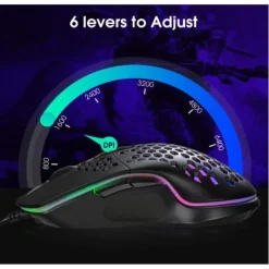 MOUSE DA GIOCO CABLATO USB MACRO DEFINITION 7 TASTI PROGRAMMABILE LUCE RGB QM1