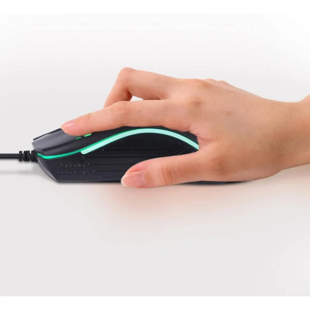 MOUSE GAMING CON FILO LEGGERO LUCI A LED MULTICOLOR EFFETTO TRAFORATO PER PC