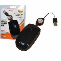 MOUSE OTTICO ROTELLINA FILO CAVO USB 2.0 RETRATTILE SENSORE 1200DPI PC MI-2028