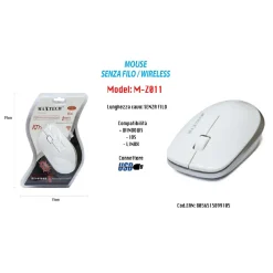 MOUSE SENZA FILI WIFI 2.4 GHZ PER COMPUTER PC NOTEBOOK WIRELESS MAXTECH M-Z011