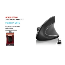 MOUSE VERTICALE ERGONOMICO OTTICO WIRELESS SENZA FILI PC NOTEBOOK MAXTECH M-Z016