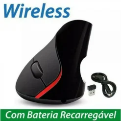 MOUSE VERTICALE WIRELESS ERGONOMICO POLSO GOMITO TENNISTA TUNNEL CARPALE 6 TASTI