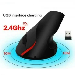 MOUSE VERTICALE WIRELESS ERGONOMICO POLSO GOMITO TENNISTA TUNNEL CARPALE 6 TASTI