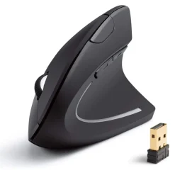 MOUSE VERTICALE WIRELESS SENZA FILI IMPUGNATURA VERTICALE DESIGN ERGONOMICO NERO