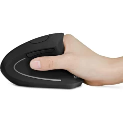 MOUSE VERTICALE WIRELESS SENZA FILI IMPUGNATURA VERTICALE DESIGN ERGONOMICO NERO