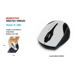 MOUSE WIFI PC COMPUTER USB2.0 SENZA FILI WIRELESS 2.4 GHZ MAXTECH WIN-IOS M-Z001