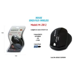 MOUSE WIFI WIRELESS SENZA FILO PORTATILE PC COMPUTER 1600DPI 2.4GHZ MAXTECH M-Z012