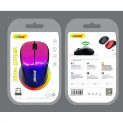 MOUSE WIRELESS COLORATO SENZA FILI 2.4G 1600DPI Q-JC124 CONNESSIONE USB COMPUTER