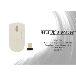 MOUSE WIRELESS DA 2.4 GHZ SENZA FILO ULTRA SLIM BIANCO - NERO PC TABLET DESIGN