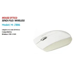 MOUSE WIRELESS DA 2.4 GHZ SENZA FILO ULTRA SLIM BIANCO - NERO PC TABLET DESIGN