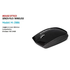 MOUSE WIRELESS DA 2.4 GHZ SENZA FILO ULTRA SLIM BIANCO - NERO PC TABLET DESIGN