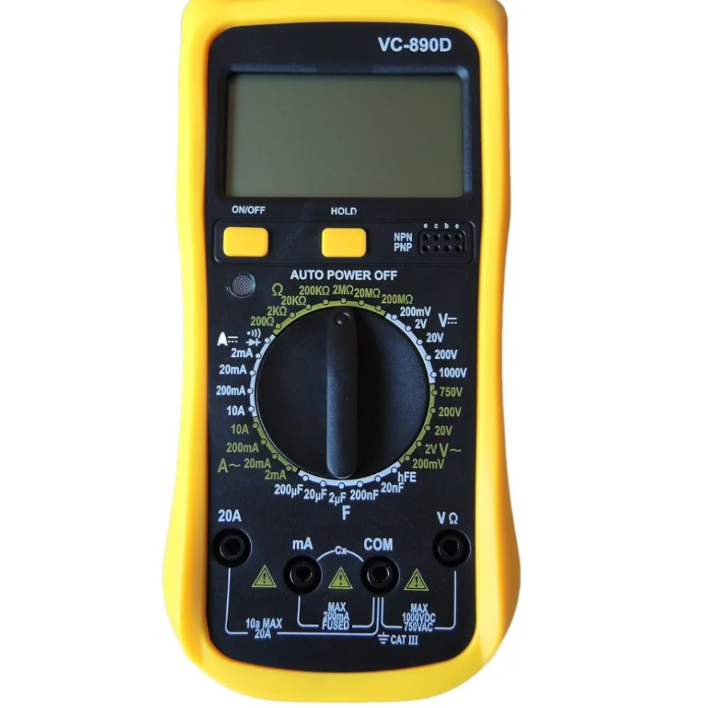 MULTIMETRO DIGITALE TESTER PROFESSIONALE VOLT AMPERE OHM FARAD PUNTALI VC890D