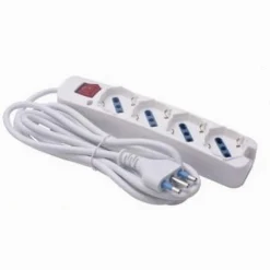MULTIPRESA 4 USCITE UNIVERSALI CON INTERRUTTORE LUMINOSO SPINA 16A CAVO 3MT 80190N