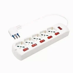 MULTIPRESA 5 USCITE UNIVERSALI SCHUKO + 5 INTERRUTTORI SPINA 10A CAVO 1.5MT 80705