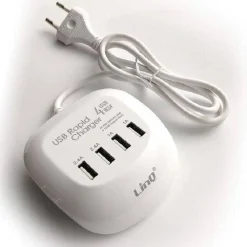 MULTIPRESA CARICATORE RICARICA RAPIDO 20W 4 PORTE USB T-4A04 CARICABATTERIE MULTIPORTA