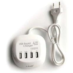 MULTIPRESA CARICATORE RICARICA RAPIDO 20W 4 PORTE USB T-4A04 CARICABATTERIE MULTIPORTA