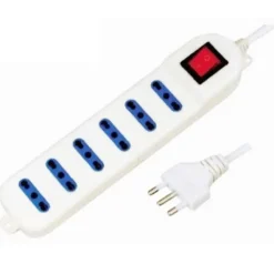 MULTIPRESA CIABATTA CORRENTE ELETTRICA 6 POSTI 10/16A BIPASSO CON INTERRUTTORE